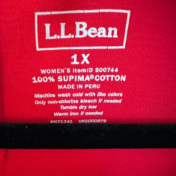 LL BEAN 100% Supina Pima Red cotton woman pocketed plus size open cardigan 1X - Picture 4 of 10